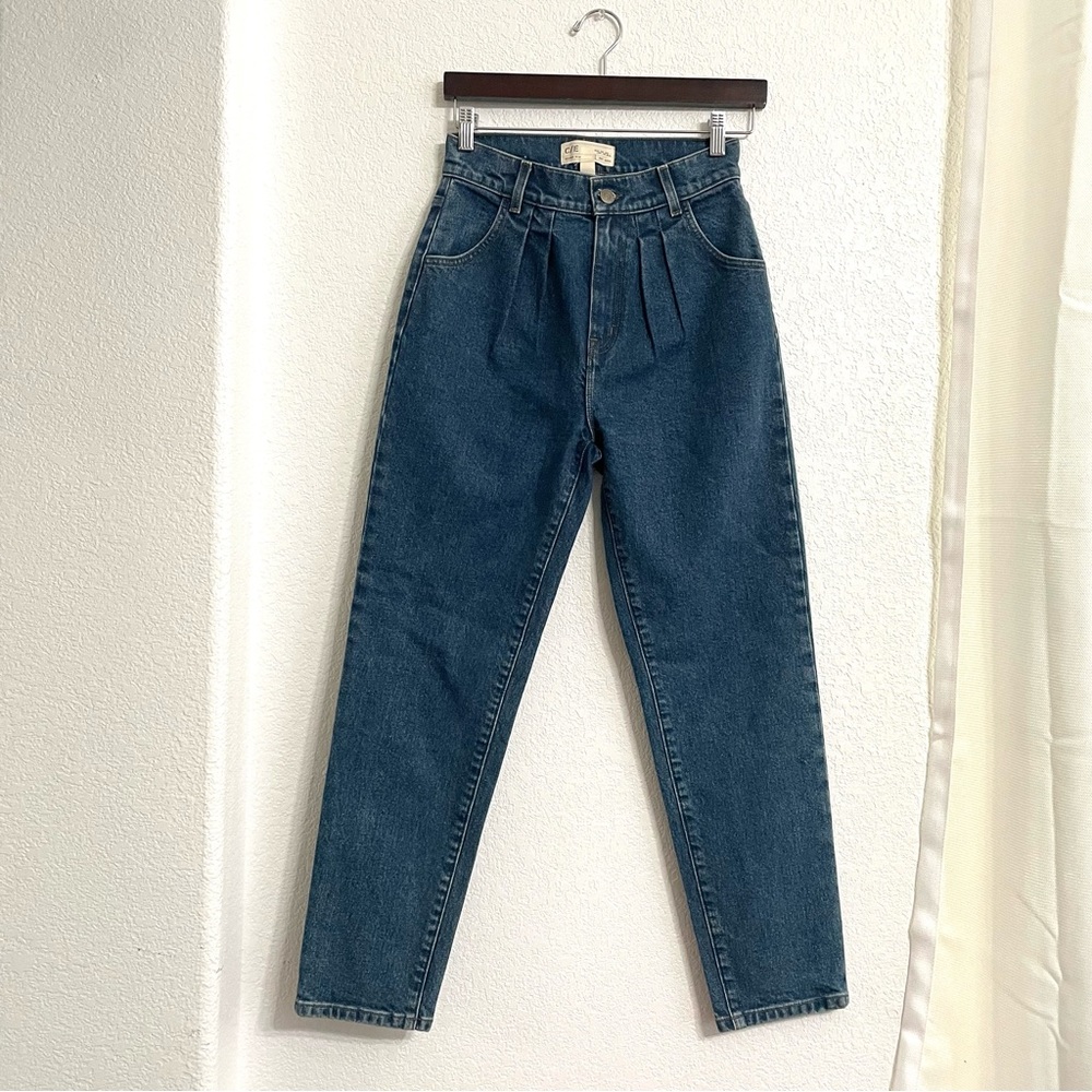 C/E Current Elliott Womens Jeans Denim Blue 90’s Mom Style Pleated Front Size 26